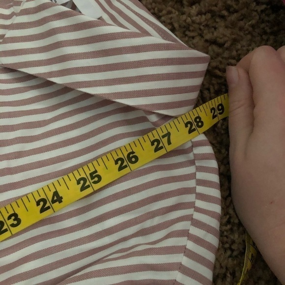 Daniel Rainn Striped Ruffle Button Down Blouse NWT 3X Pink - Picture 7 of 8